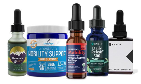 Best-CBD-Oils-for-Dogs-with-Arthritis Bes CBD Oils for Dogs with Arthritis 2024. Displayed side by side.