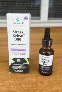 Pet Releaf Stress Releaf 300mg CBD Oil - box and bottle